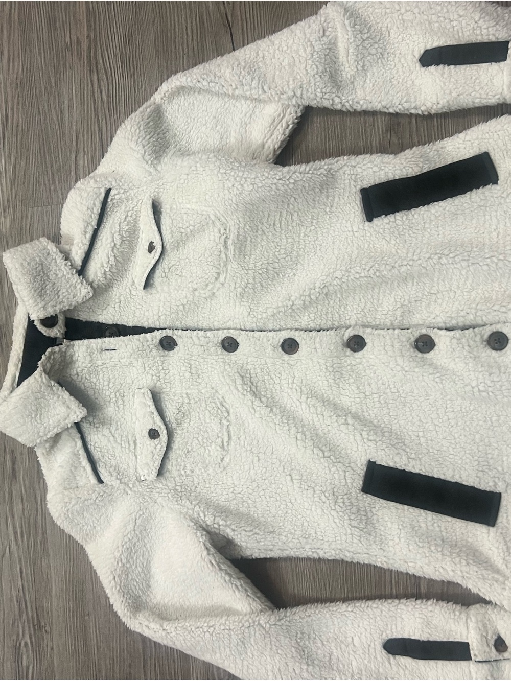 Cozy Cream Sherpa Button-Up Jacket for women’s